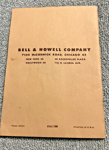 Bell howell instructions for - &,